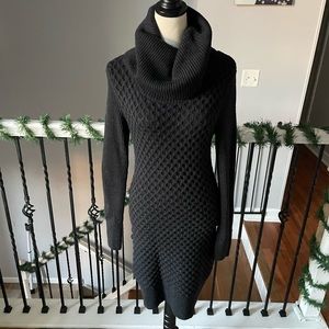 Alice + Olivia Wool Cowl Neck Quilted Knit Sweater Dress Medium